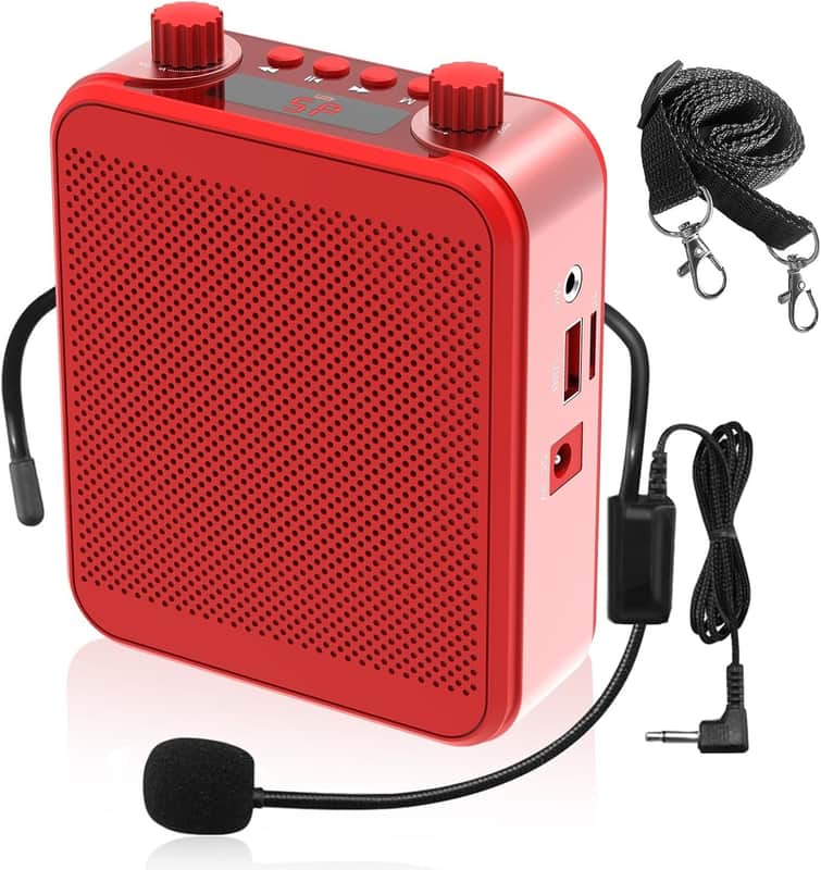 Voice Amplifier, 30W 2800mAh Rechargeable Personal Voice Amplifier with Microphone Headset, Portable Speaker for Multiple Locations Classroom, Meetings and Outdoors image 1