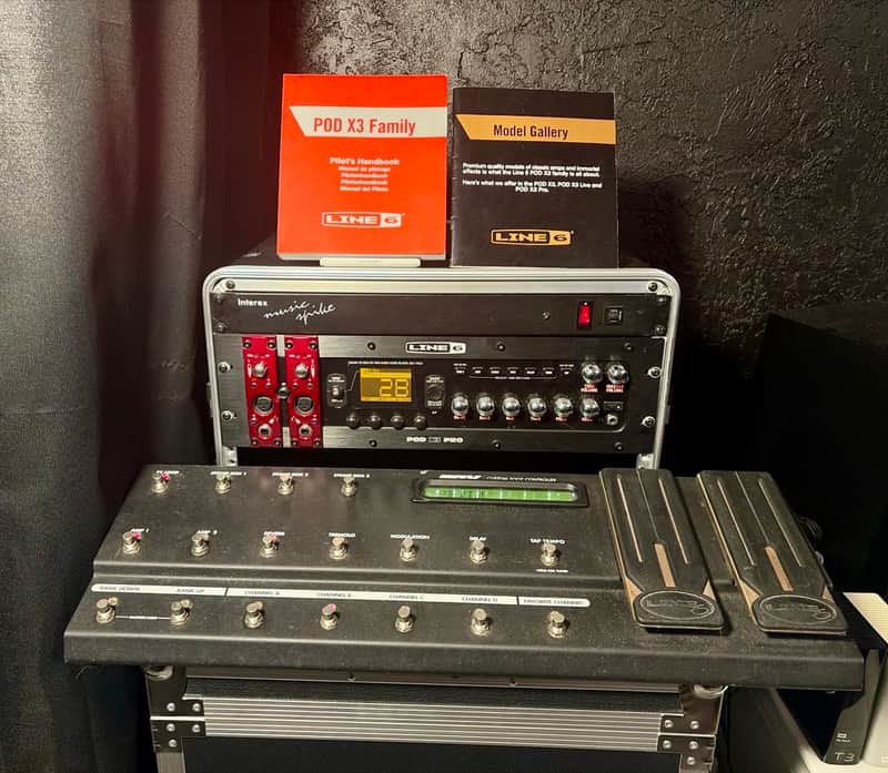Line 6 POD X3 Pro Rack Bundle w/ FBV Longboard, MCM 7U Case, Power Strip & Manuals image 1