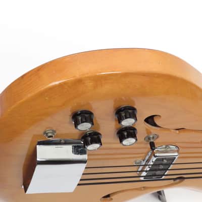 1969 Hohner Bartell Bass Fretless Rare LEFT HANDED - Natural Finish Black Widow image 11