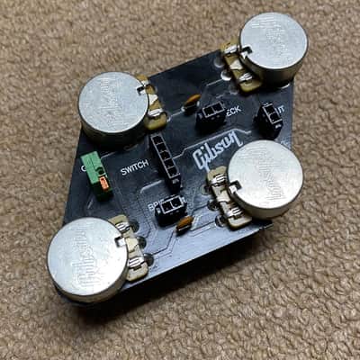 Gibson Les Paul complete PC board pots, switch and output jack wiring assembly image 1