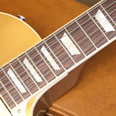 Unplayed! 2013 Gibson 1952 Reissue Les Paul Tribute Electric Guitar Bullion Gold w/ Maple Veneer Headstock + OHSC & Papers image 8