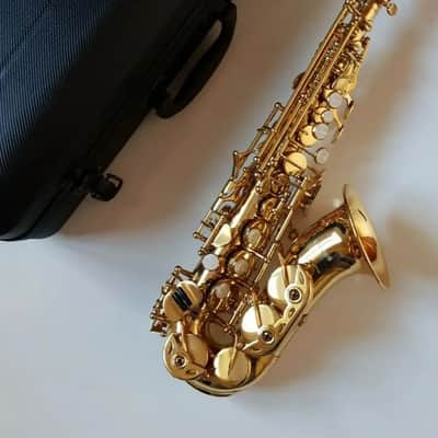 Saxophone Soprano Curved Shape in Bb Gold Finish + Hard Case Chase Outfit~ image 5