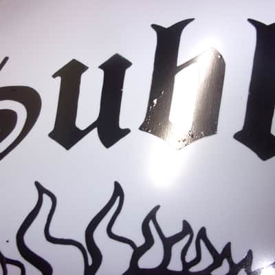 Sublime 3 Decal band name logo black design on a White Big 16" Drum head has lot tiny air bubbles image 5