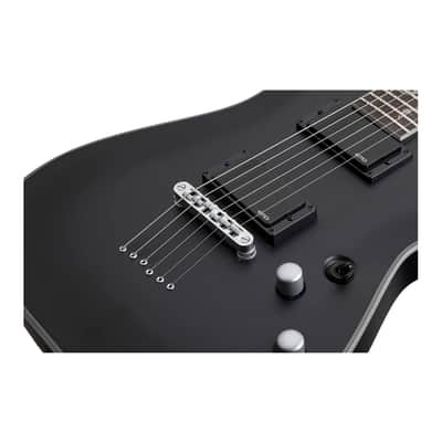 Schecter Damien Platinum-6 6-String Electric Guitar (Right-Hand, Satin Black) with Knox Gear Protective Carrying Case Bundle image 4
