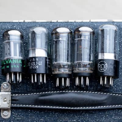 1960 Ampeg Jet J-12 Vintage Tube Amp 1x12 w/ Jensen P12S, Navy Random Flair, Serviced & Clean image 16