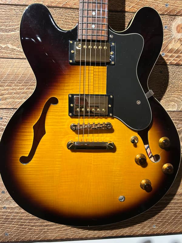 Epiphone DOT Deluxe 2006 Upgraded - Flame Maple Top Vintage Sunburst image 1