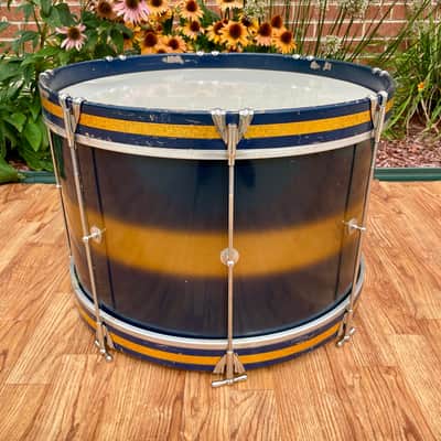 1950s-1960s Ludwig Transition Badge 12x20 Bass Drum Dark Blue / Gold Duco image 7