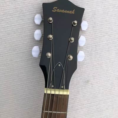 6 String Banjo Guitar in Black and Natural image 7
