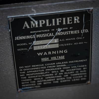 Vox JMI Jennings Domino Bass Head Black 1960 image 4