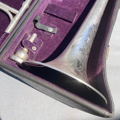 King Vintage King H. N. White "The King" Silver Trombone - Lion's Head emblem image 7