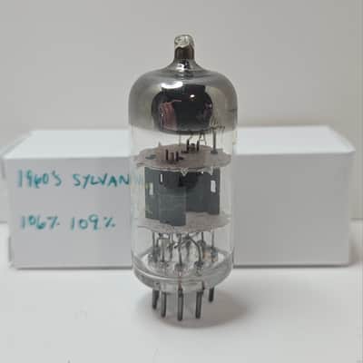 Vintage 1960's Sylvania 12AT7 Tube *TESTS NOS* 106% 109% ECC81 image 1