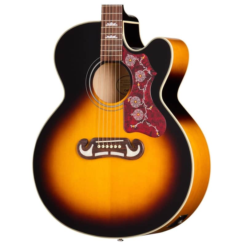 Epiphone J-200 Studio EC Electro Acoustic Guitar; Vintage Sunburst image 1
