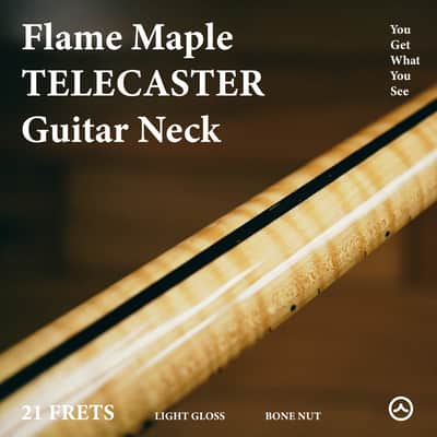 Stratocaster Neck – Flame Maple | 22 Frets | Light Gloss Finish | Bone Nut image 1