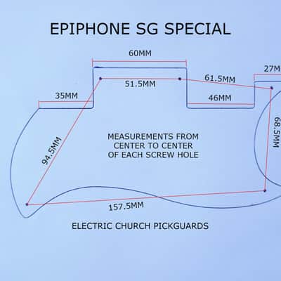 metallic ice blue acrylic pickguard for epiphone sg special guitar image 5