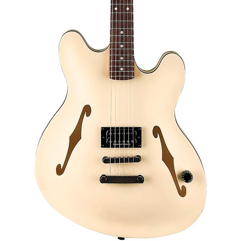 Fender Tom DeLonge Starcaster Electric Guitar Regular Satin Olympic White image 1