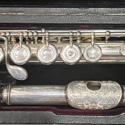 L.L. Lebret Art Nouveau Flute 1900 -Sterling Silver image 8