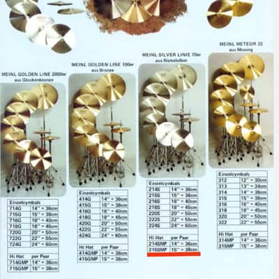 Meinl Romen Mark 70 Hi Hat 15" Very Rare size 60s-70s  - Vintage classic image 14