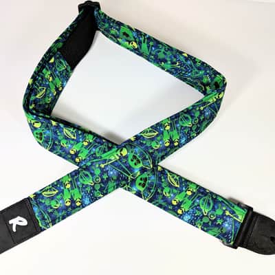 UFO Alien Guitar Strap - Green Alien Guitar Straps - Flying Saucer Strap - Area 51 Guitar Strap image 3