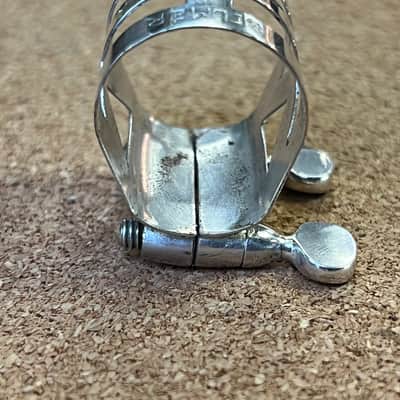 Vintage Selmer ‘404’ metal tenor saxophone ligature and mouthpiece cap set image 8