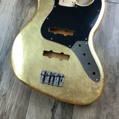 Made to Order - FRANCHIN Uranius bass body Glossy METALLIC LEAF (Gold/Silver/Copper) Basswood Poplar Jazz-Bass Style Made in Italy image 2