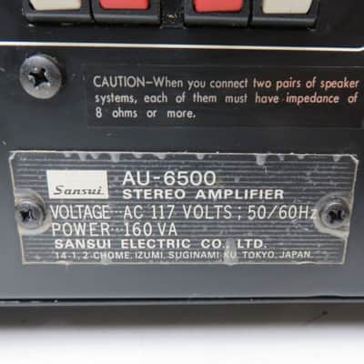 SANSUI AU-6500 INTEGRATED AMPLIFIER WORKS PERFECT SERVICED FULLY RECAPPED image 10