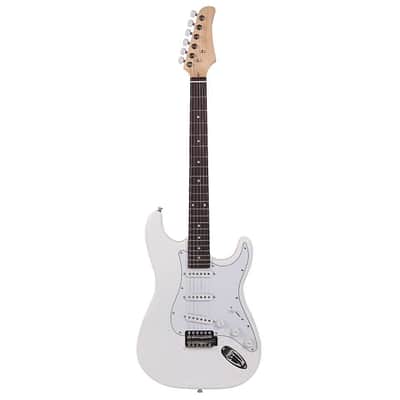 Cxxss Rose Wood Fingerboard Electric Guitar White +Gigbag +Cord+Strap+Accessor image 7