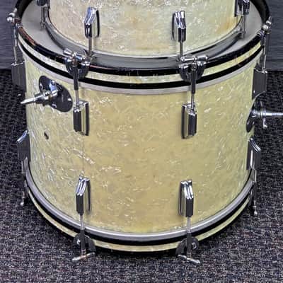 Vintage Rogers Drum Kit 12/16/20/14 Snare - White Marine Pearl image 8