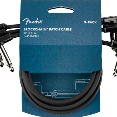 Fender Blockchain 24" Pedal Patch Cables, 3-pack, Angle/Angle image 4