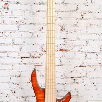 Roscoe Guitars - Keith B Roscoe Standard 5 String Bass, Sunburst Flame - w/Bag - x0037 - USED image 5