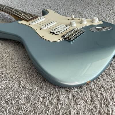 Fender Standard Stratocaster 2002 MIM HSS Agave Blue Frank Thomas Signed Guitar image 3