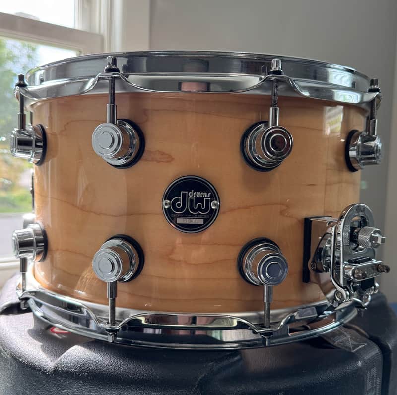 DW Performance Natural Lacquer Snare Drum - 8x14 image 1
