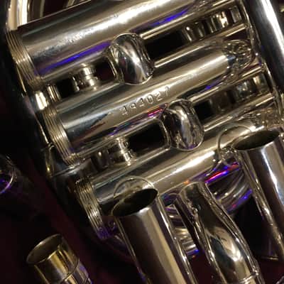 Ultra Rare  Silver with Gold Accents 1971 Holton c-150 Pocket Cornet/Trumpet image 8