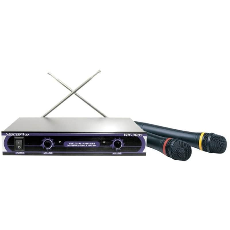VocoPro VHF-3005 Dual Channel Handheld Wireless Microphone System, (180 MHz-250 MHz) image 1