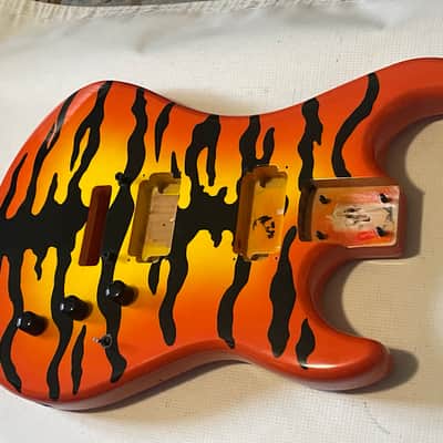 2020 Kramer Pacer Vintage Series Bengal Tiger Stripe Guitar Body Floyd Ready image 3