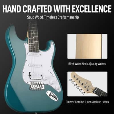 Cxxss Kst Electric Guitar Kit - Green With 5W AMP image 4