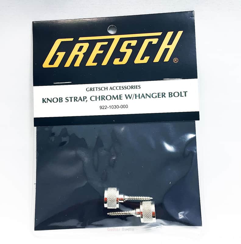 Genuine Gretsch Guitar Strap Button Knobs and Hanger Bolts, CHROME, Set of 2 image 1