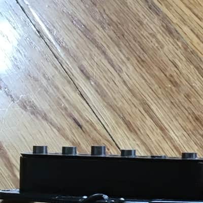 3 Vintage Fender Strat Pickups Set Squier? Black Plastic Bobbin Staggered Poles image 8