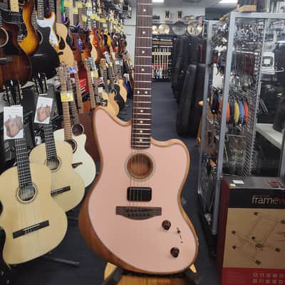 Fender American Acoustasonic Jazzmaster w/ Case - Shell Pink image 6