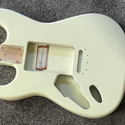 lefty G&L Fullerton Legacy guitar body USA Fullerton Alder Vintage Tint Satin White image 1