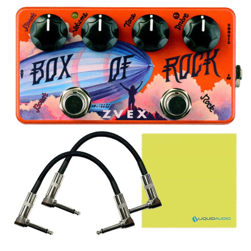 Mint ZVEX Effects Vexter Box of Rock VBOR Distortion Guitar Pedal Bundle w/  2X 6" Patch Cable & Liquid Audio Polishing Cloth image 1