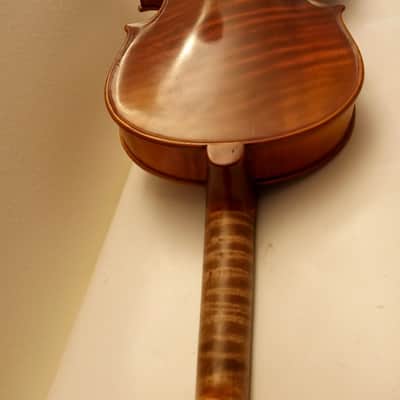 One 1Piece Back! Violin Size 4/4 Luthier+Knilling Case+Bow*Wood Chin-Rest+Tuners image 6