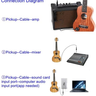 Acoustic Guitar Pickup, Piezo Contact Microphone Transducer for Ukulele, Violin, Mandolin, Kalimba image 7