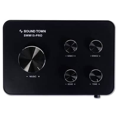 SWM15-PRO | WIRELESS MICROPHONE KARAOKE MIXER SYSTEM W/ HD ARC, OPTICAL, AUX, BLUETOOTH, SELECTABLE FREQUENCIES - SUPPORTS SMART TV, SOUND BAR, MEDIA BOX, RECEIVER image 3