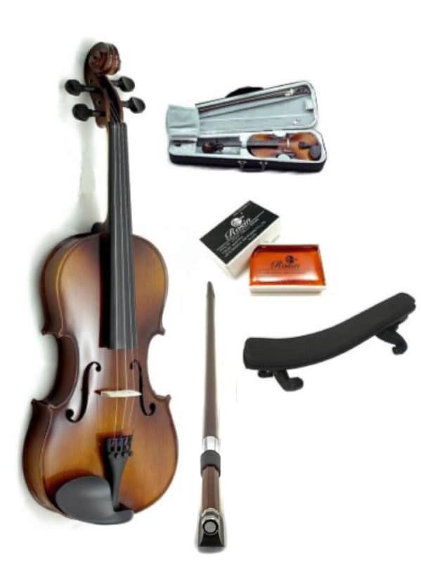 Sky Brand New Solid Wood Antique Viola Outfit with Lightweight Case, Bow and Rosin (16 Inch) image 1