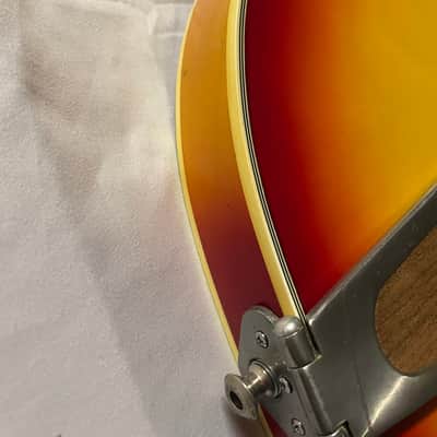 Teisco Hollow Body Electric Guitar MIJ Japan 1970s Sunburst image 8