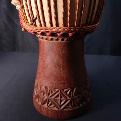 Handmade Dejembe Style Brown Handdrum 10" image 2