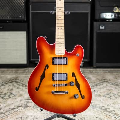Squier Affinity Series Starcaster Deluxe Semi-Hollow Electric Guitar - Sienna Sunburst image 3
