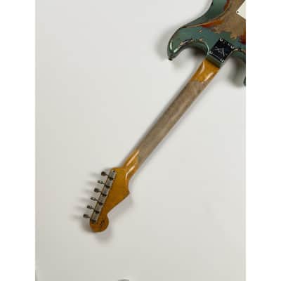 Fender CUSTOM SHOP STRATOCASTER 1965  - SUPER HEAVY RELIC SF Aged Sherwood Green Metallic over 3 Ton Sunburst image 7
