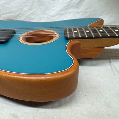 Fender American Acoustasonic Jazzmaster Guitar with Gig Bag 2021 - Ocean Turquoise / Ebony fingerboard image 14