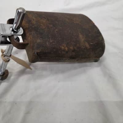 1970s Ludwig No. 133 Bass Drum Hoop Mount Cow Bell Holder W/ Crusty 5" Cowbell (245-41) image 5